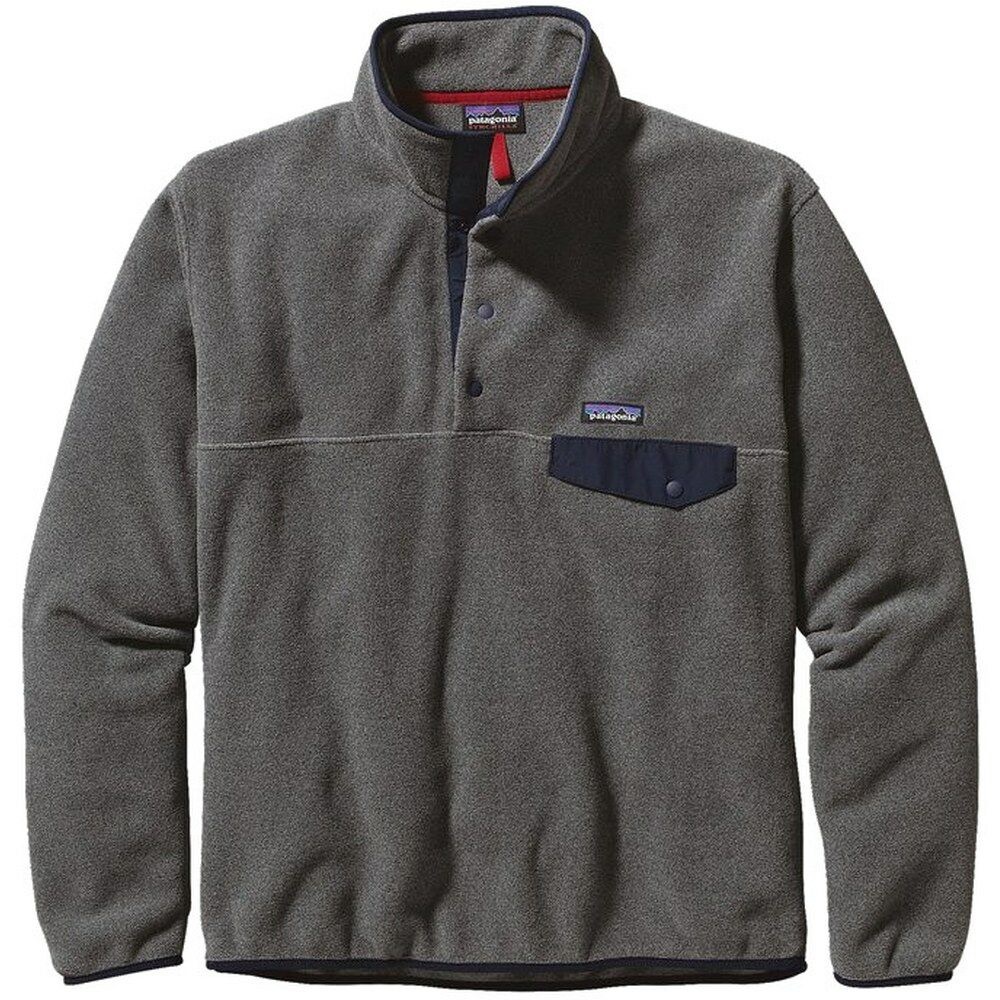 Patagonia Men’s Lightweight Synchilla Snap-T Gray Fleece Pullover
